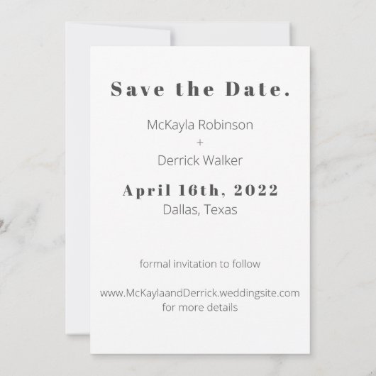 Invitation Fun Simple Modern Free Drinks Enregistrer la date (Dos)