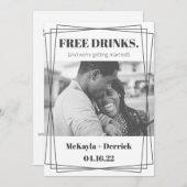 Invitation Fun Simple Modern Free Drinks Enregistrer la date (Devant / Derrière)
