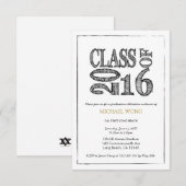 Invitation Fun & Simple Pen Sketch Classe de 2016 (Devant / Derrière)