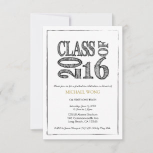 Invitation Fun & Simple Pen Sketch Classe de 2016