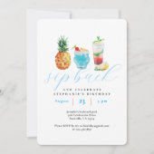 Invitation Fun Sip Back Cocktails Anniversaire (Devant)