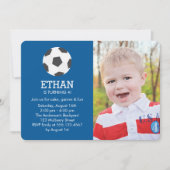 Invitation Fun Soccer Thème Photo Anniversaire (Devant)