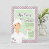 Invitation Fun Spa Birthday Spa Party Invitation| Rose (Debout devant)
