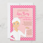 Invitation Fun Spa Birthday Spa Party Invitation| Rose (Devant)