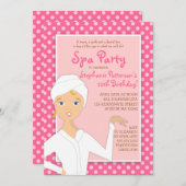 Invitation Fun Spa Birthday Spa Party Invitation| Rose (Devant / Derrière)