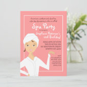 Invitation Fun Spa Birthday Spa Party Invitation| Rose (Debout devant)