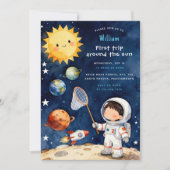 Invitation Fun Space First Trip Around The Sun 1st Birthday (Devant)