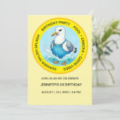Invitation fun Splish Splash Seagull summer Pool Party (Debout devant)