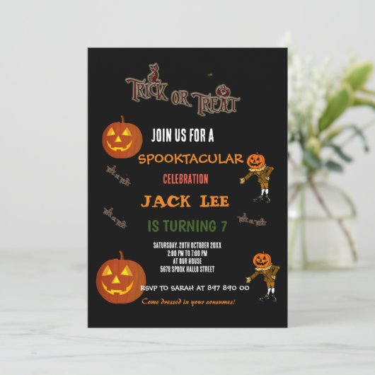 Invitation Fun Spooktacular Halloween Trick ou traitement Ann (Debout devant)