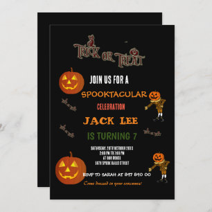 Invitation Fun Spooktacular Halloween Trick ou traitement Ann