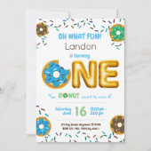 Invitation Fun Sprinkings Donut Doughnut Boy 1er anniversaire (Devant)