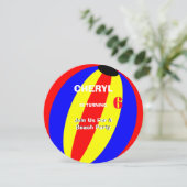 Invitation Fun Summer Beach Ball Personnalisé (Debout devant)