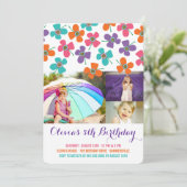 Invitation Fun Summer Daisies Pop Chic Girl's Birthday Photo (Debout devant)