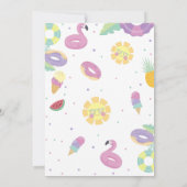 Invitation Fun Summer Pool Anniversaire Fête (Dos)