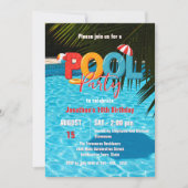 Invitation Fun Summer Vibes Vibrant Tropical Pool Party (Devant)