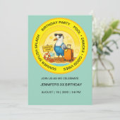 Invitation fun sunny destination seagull beach birthday (Debout devant)