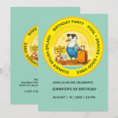 Invitation fun sunny destination seagull beach birthday (Devant / Derrière)