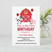 Invitation Fun sur mesure sur la ferme Anniversaire avec anim (Debout devant)