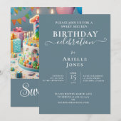 INVITATION FUN SWEET 16 GÂTEAU D'ANNIVERSAIRE, FÊTE (Devant / Derrière)