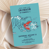 Invitation Fun T-Rex Dinosaures Anniversaire de enfant Party
