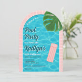 Invitation Fun & Tendy Summer Pool Party N'importe quel âge A (Debout devant)
