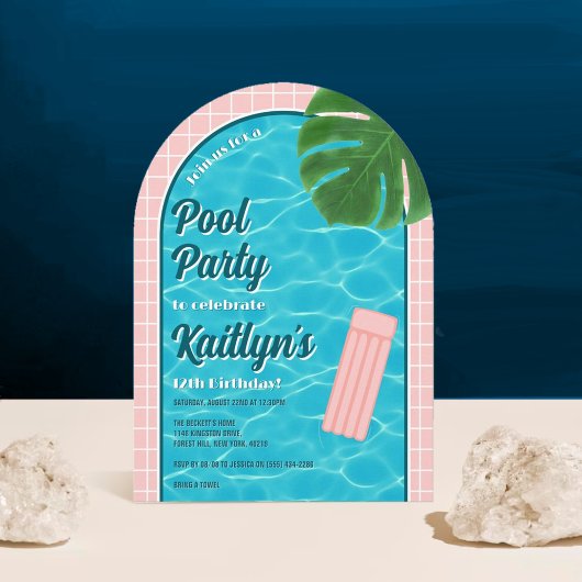 Invitation Fun & Tendy Summer Pool Party N'importe quel âge A