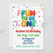Invitation Fun to be One, Colorful Confetti 1st Birthday (Devant)