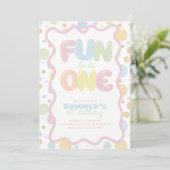 Invitation Fun to be One! Colorful Spots 1st Birthday (Debout devant)