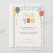 Invitation Fun to be One Colorful Thank You Card (Devant)