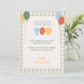 Invitation Fun to be One Colorful Thank You Card (Debout devant)