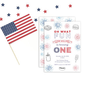 Invitation Fun To Be One Independence Day 1er Anniversaire