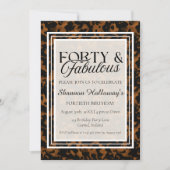 Invitation Fun Tortoise Shell Birthday Forty and Fabulous (Devant)