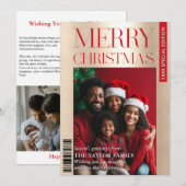 Invitation Fun Trendy Magazine Couverture Famille Photos Fait (Devant / Derrière)