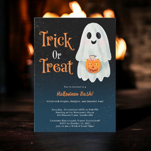 Invitation Fun Trick ou traiter le fantôme citrouille Hallowe