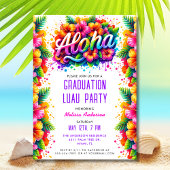 Invitation Fun Tropical Aloha Graduation Luau Party