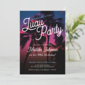 Invitation Fun Tropical Sunset Luau Party 40e anniversaire (Debout devant)