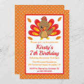 Invitation Fun Turquie Thanksgiving Anniversaire (Devant / Derrière)