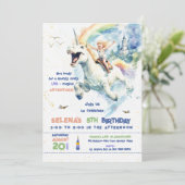 Invitation Fun Unicorn Ride Princesse Fille fête d'anniversai (Debout devant)