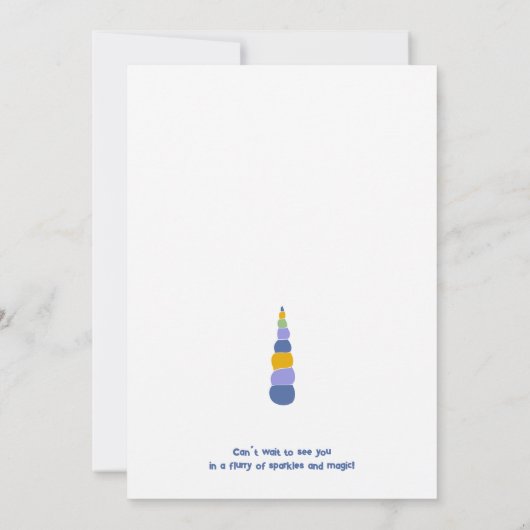 Invitation Fun Unicorn Ride Princesse Fille fête d'anniversai (Dos)