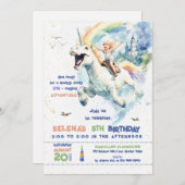 Invitation Fun Unicorn Ride Princesse Fille fête d'anniversai (Devant / Derrière)