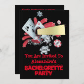 Invitation Fun Vegas poker casino puce bachelorette (Devant / Derrière)