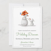 Invitation Fun Venez à Noël Snowman de grand-mère (Devant)