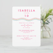 Invitation Fun Vibrant Retro Flower Anniversaire (Debout devant)