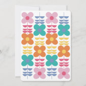 Invitation Fun Vibrant Retro Flower Anniversaire (Dos)