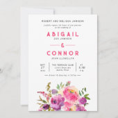 Invitation Fun Vibrant Violet Fuchsia Floral (Devant)