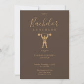Invitation Fun Vintage Circus Strongman Brown Groomsman (Devant)