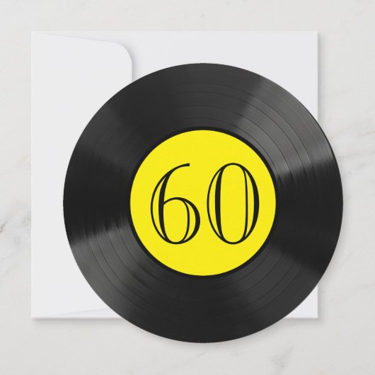 Invitation Fun Vinyl LP fête d'anniversaire (Dos)