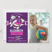 Invitation Fun Volleyball Girl Birthday (Devant)
