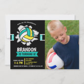 Invitation Fun Volleyball Kids Birthday (Devant)