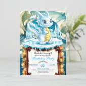 Invitation Fun Watercolor Dragon Anniversaire (Debout devant)